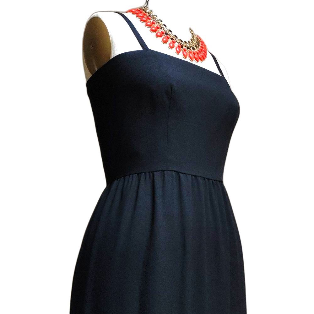 Vintage Neiman Marcus RICHILENE New York Black Crepe Maxi Dress Gown Size 4